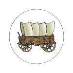  Western Covered Wagon  Round Dot Stickers Set (COPY)